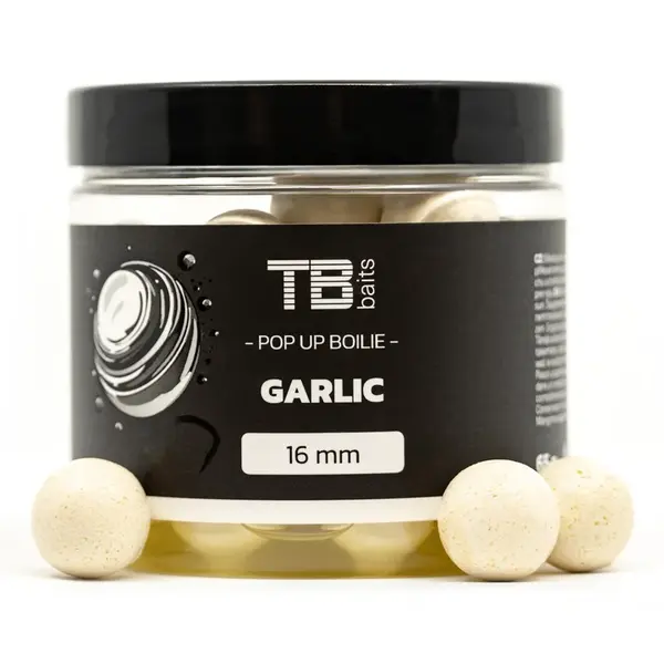 Tb baits plovoucí boilie pop-up white garlic + nhdc 65 g-12 mm