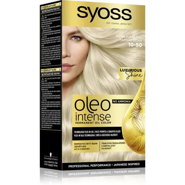 Syoss Oleo Intense permanentní barva na vlasy s olejem odstín 10-50 Popelavá blond 1 ks
