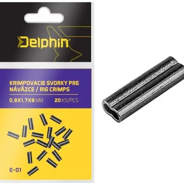 Delphin krimpovací svorky pro návazce 20 ks - velikost 1,0x2,2x8 mm
