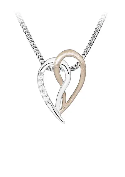 MOISS Nadčasový stříbrný bicolor přívěsek se zirkony P0001007