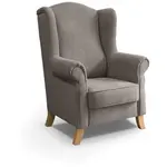 Beautysofa KŘESLO UŠÁK Leonardo světle hnědé