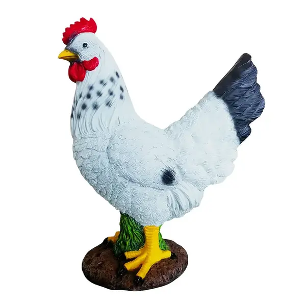 Relaxdays FIGURKA Barevná slepice polyresin odolná vůči počasí