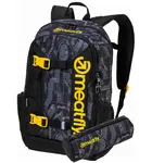 Meatfly batoh Basejumper Blueprint Black 22 L | Černá | Objem 22 L