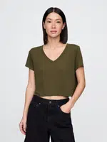 GAP Lněné crop tričko - Dámské