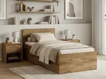 Postel SOFIA 90 x 200 cm, dub artisan Rošt: S laťkovým roštem, Matrace: Matrace Coco Maxi 20 cm