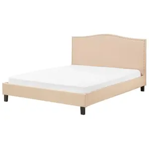 Beliani ČALOUNĚNÁ POSTEL 180/200 cm Béžová Montpellier