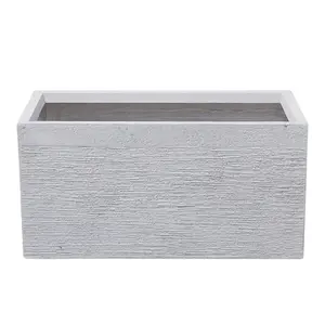 Beliani KVĚTINÁČ bílý obdélníkový 60/29/30 cm Myra