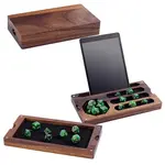 Dragon Engraved Walnut Wood Dice Magnetic Storage Boxes