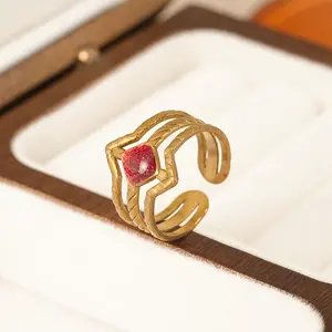 304 Stainless Steel Enamel Cuff Open Rings