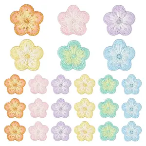 24Pcs 6 Colors Plum Blossom Cloth Ornament Accessories