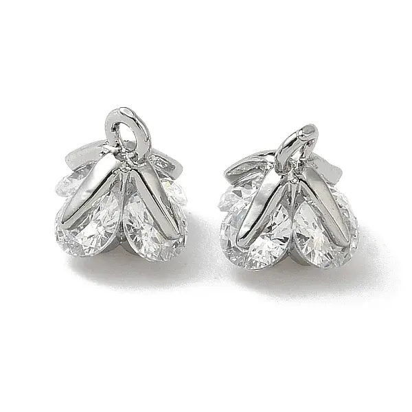 Brass Micro Pave Cubic Zirconia Pendants