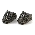 Brass Micro Pave Cubic Zirconia Beads