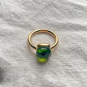 Square 304 Stainless Steel with Glass Finger Rings