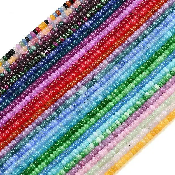 Dyed Natural White Jade Beads Strands