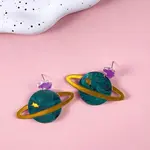 Planet Acrylic Dangle Stud Earrings