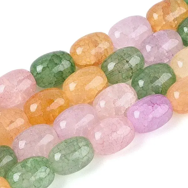 Baking Paint Crackle Glass Beads Strands