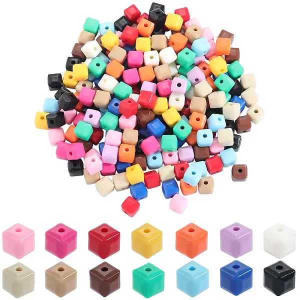 280Pcs 14 Colors Opaque Acrylic Beads
