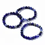 Natural Striped Agate/Banded Agate Beaded Stretch Bracelets