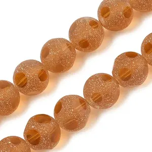 Frosted Transparent Glass Beads Strands