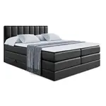 ALTDECOR BOXSPRINGOVÁ POSTEL s matrací H3/H4 - OTTA KING - 140x200 cm Černá