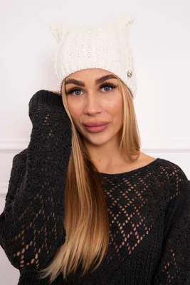 Kesi Rabbid K237 ecru fleecová čepice