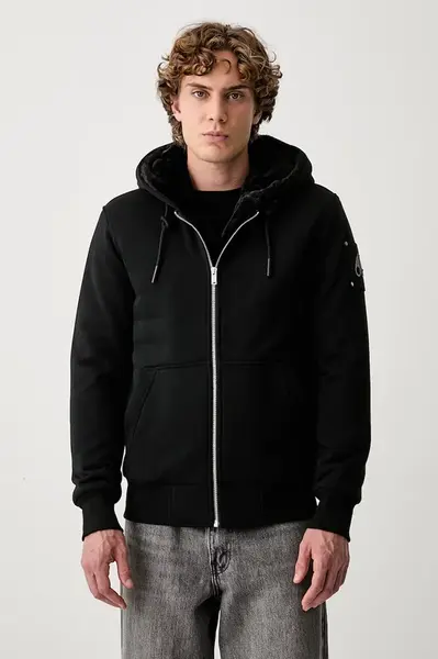 MOOSE KNUCKLES  mikina na zips s kapucňou s bavlnou