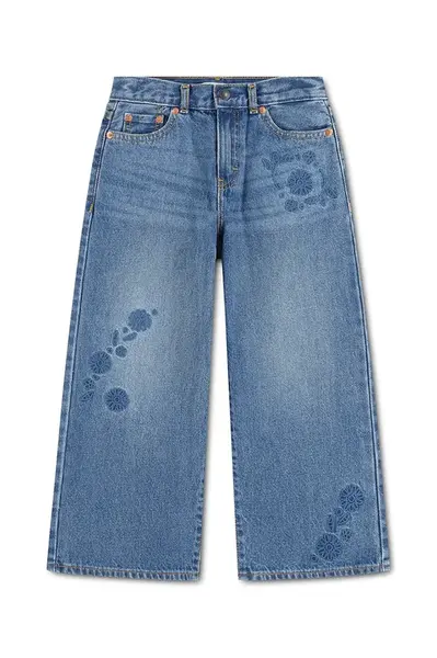 Levi's rifle wide leg detské EMBROIDERED HIGH RISE BAGG