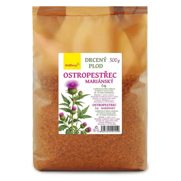 WOLFBERRY Ostropestřec plod drcený bylinný čaj 500 g
