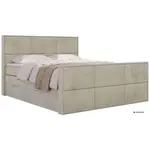 MKS POSTEL BOXSPRING DELNOR KING DUO 180/200 - Béžová Samet - Topper T25 - H4