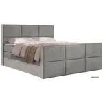 MKS POSTEL BOXSPRING DELNOR KING DUO 140/200 - Světle šedá Samet - Topper T25 - H4