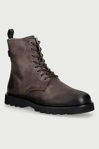 AllSaints  topánky pánske kožené Skiff Military Boot