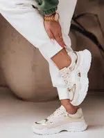Sportowe sneakersy damskie AURAVIBE beżowe Dstreet