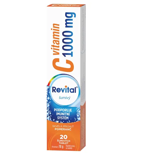 REVITAL Vitamin C 1000 mg pomeranč 20 šumivých tablet