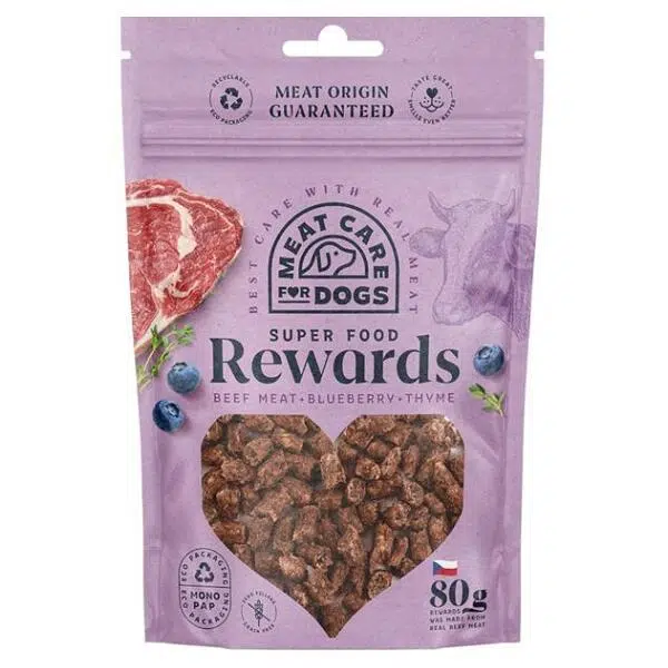 MEAT CARE Rewads Pamlsky pro psy hovězí s borůvkou & tymiánem 80 g