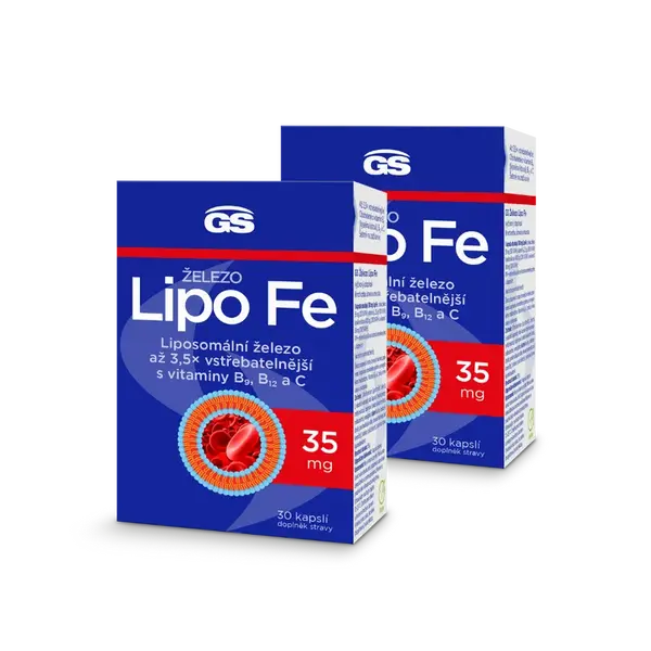 GS Železo Lipo Fe, 2 × 30 kapslí