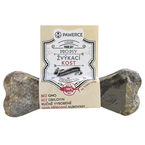 PAWERCE žvýkací kost pro psy z lososa, Velikost: M