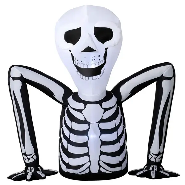 Outsunny NAFUKOVACÍ halloweenská kostra z polyesteru, černá