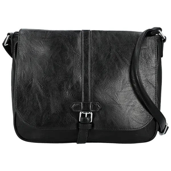 Trendy dámská koženková crossbody kabelka Relinda, černá