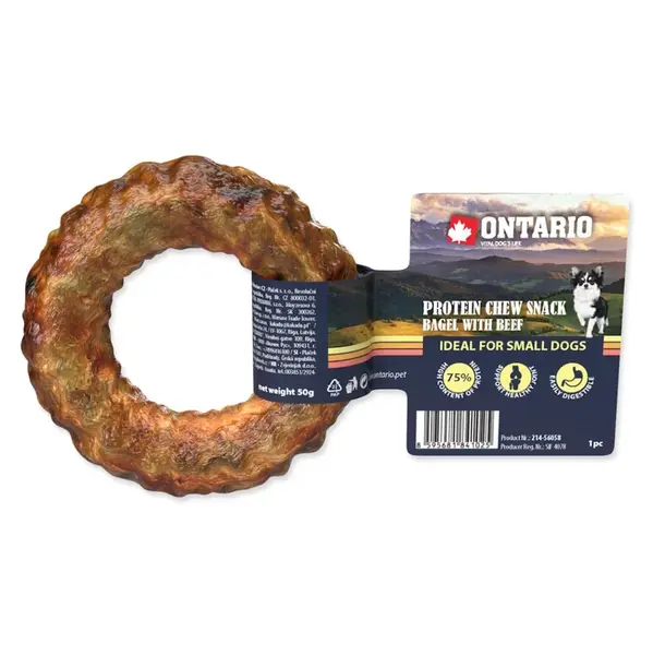 ONTARIO Žvýkací bagel Protein hovězí 8,9 cm