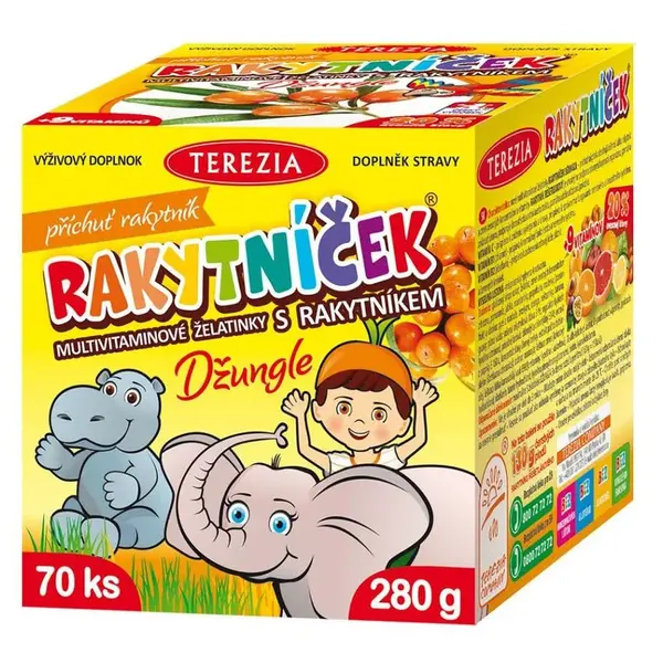 TEREZIA Rakytníček multivitamínové želatinky s rakytníkem Džungle 70 ks