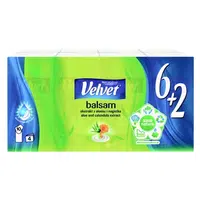 VELVET Papírové kapesníky 4-vrstvé Balsam 8 x 10 kusů