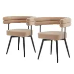 ML-DESIGN JÍDELNÍ ŽIDLE otočné, sada 2 ks, hnědá látka Teddy