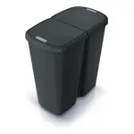 Koš odpadkový COMPACTA Q DUO recyklovaná černá s černým víkem 45l