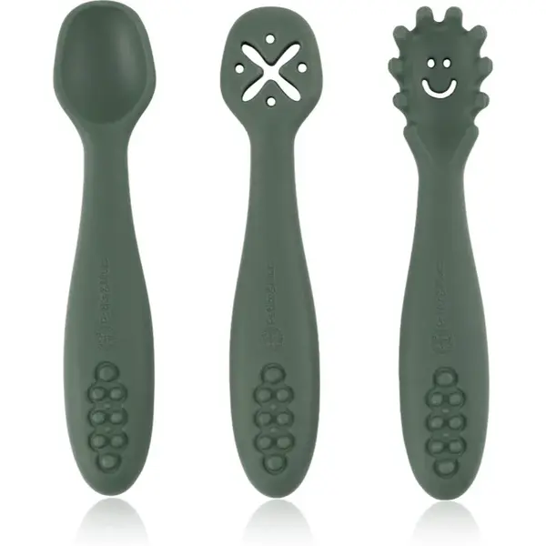 Petite&Mars Take&Match 6m+ lžička pro děti Misty Green 3 ks