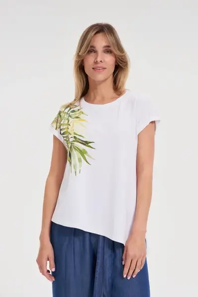 Marisse White Round Neck T-Shirt