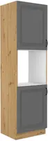 Vysoká skříňka pro vestavnou troubu Stilo 60 DP-210 2F Barva korpusu: Dub artisan, Barva dvířek: Dust Grey