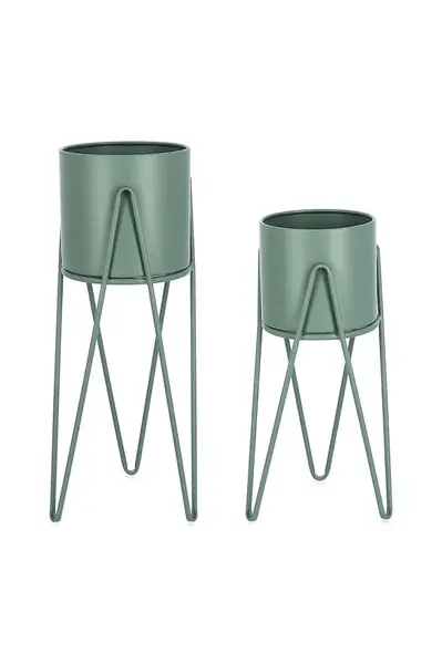 Sada květináčů se stojanem Bizzotto Madelyn 23,5 × 53/57 / 21,5 × 42/46 cm 2-pack