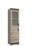 Vitrína P7A - plná spodní dvířka Barva korpusu: Lancelot, Lišta: Wenge, Barva dvířek: Šedá