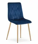 Modrá sametová jídelní židle LIBRA