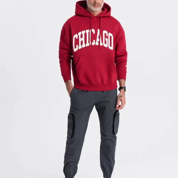 Ombre Men's JOGGER pants with stand-off and zippered cargo pockets - graphite